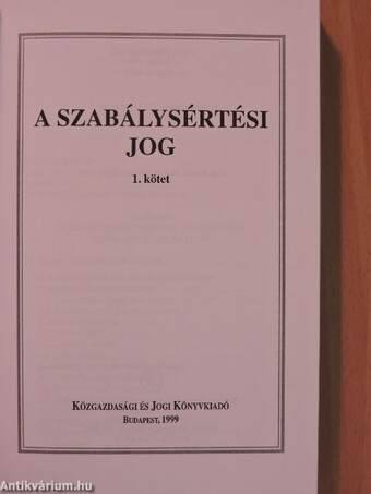 A szabálysértési jog 1.