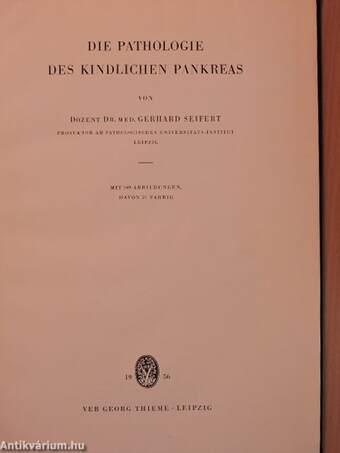 Die Pathologie des Kindlichen Pankreas