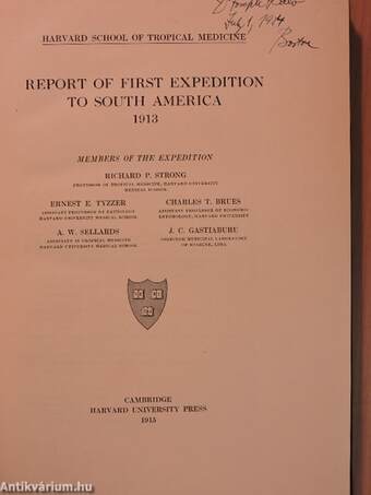 Report of First Expedition to South America 1913