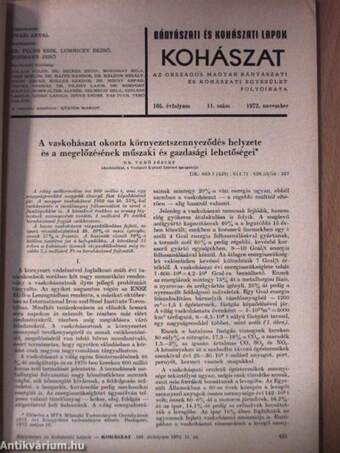 Bányászati és Kohászati Lapok - Kohászat/Öntöde 1972. november