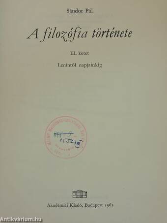 A filozófia története III.