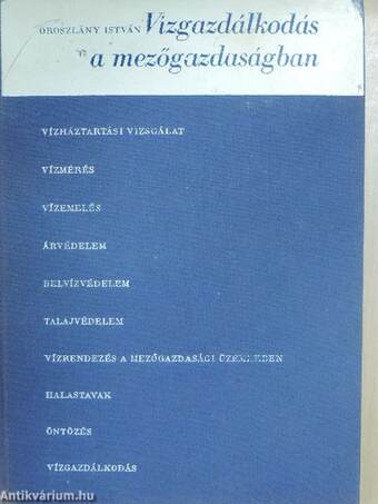 Vízgazdálkodás a mezőgazdaságban