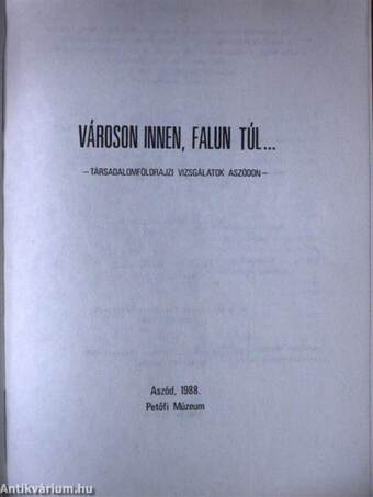 Városon innen, falun túl...