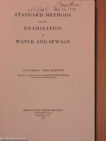 Standard Methods for the Examination of Water and Sewage