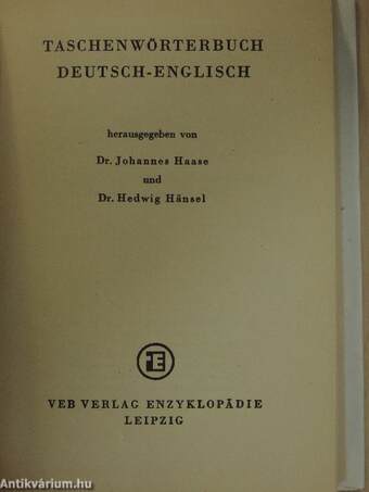 Taschenwörterbuch Deutsch-Englisch