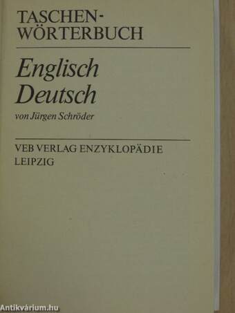 Taschenwörterbuch Englisch-Deutsch