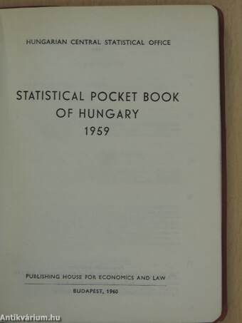 Statistical Pocket Book of Hungary 1959