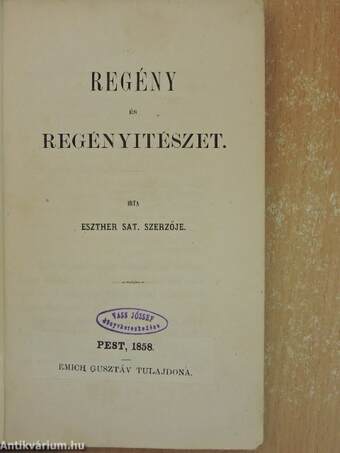 Regény és regényitészet