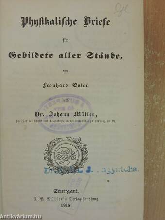 Physikalische Briefe für Gebildete aller Stände I-III. (gótbetűs)