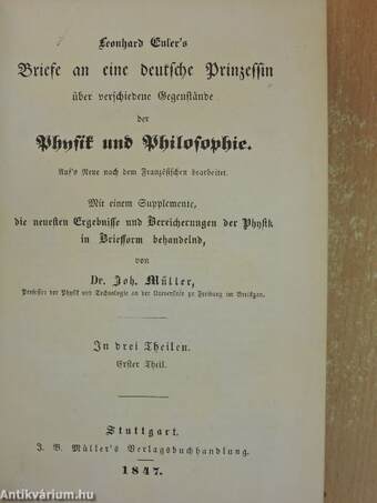 Physikalische Briefe für Gebildete aller Stände I-III. (gótbetűs)