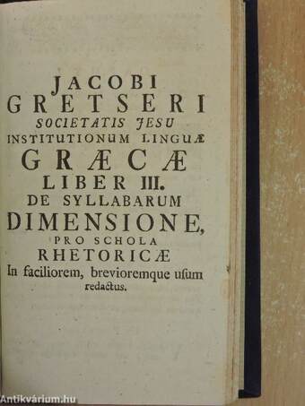 Artis rhetoricae I-III./Authores in schola rhetoricae/M. Tullii Ciceronis selectae orationes quinque - Oratio II.-Pro Sexto Rosico Amerino