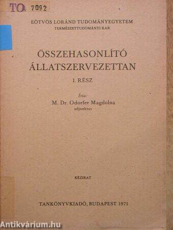 Összehasonlító állatszervezettan I. (töredék)