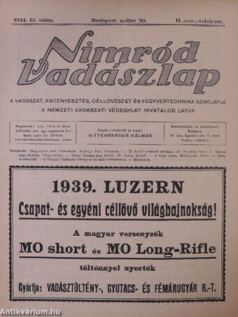 Nimród Vadászlap 1941. május 20.