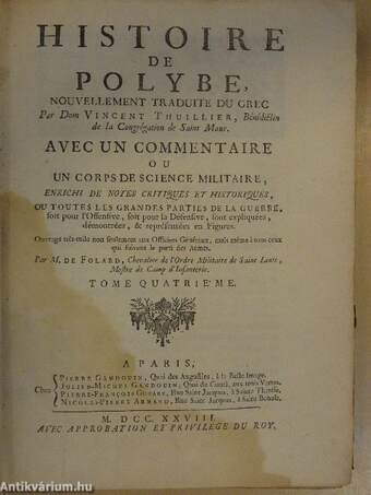 Histoire de Polybe IV. (rossz állapotú)