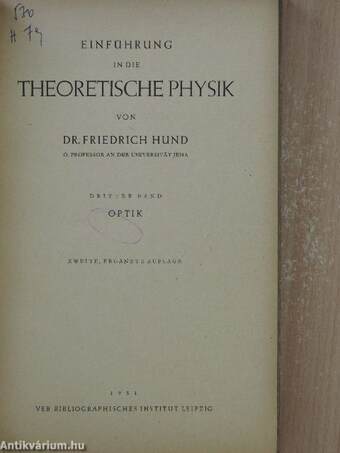 Einführung in die Theoretische Physik III.