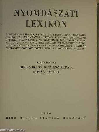 Nyomdászati lexikon