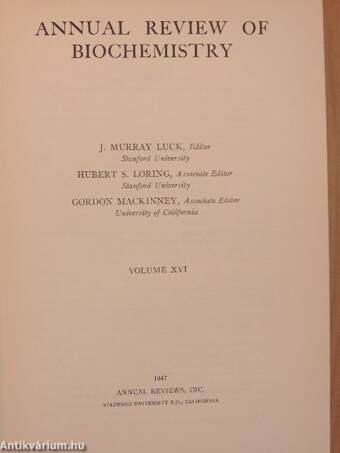 Annual Review of Biochemistry 1947