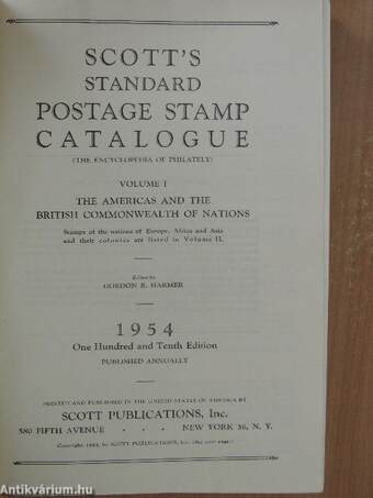 Scott's Standard postage stamp catalogue I.