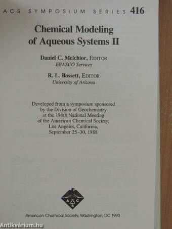 Chemical Modeling of Aqueous Systems II