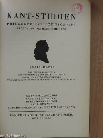 Kant-Studien 1934/1-2.