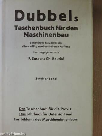 Dubbels Taschenbuch für den Maschinenbau II.