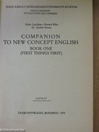 Companion to new concept english I.