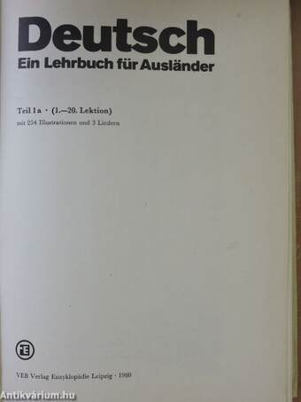 Deutsch - Ein Lehrbuch für Ausländer 1/a