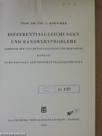 Differentialgleichungen und Randwertprobleme III.