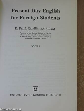 Present Day English for Foreign Students Book 1.