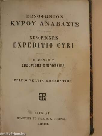 Xenophontis Expeditio Cyri (rossz állapotú)