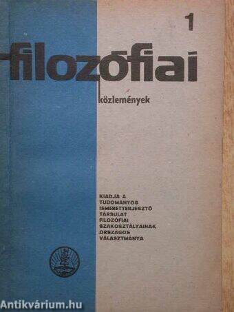 Filozófiai közlemények 1966/1.