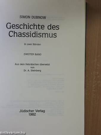 Geschichte des Chassidismus II.