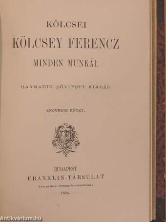 Kölcsei Kölcsey Ferencz minden munkái 3-4.