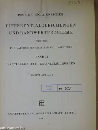 Differentialgleichungen und Randwertprobleme II.