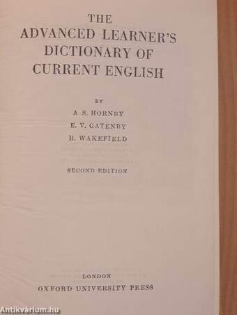 The advanced learner's dictionary of current english