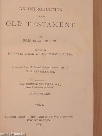 An Introduction to the Old Testament I-II.