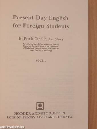 Present Day English for Foreign Students Book 1.