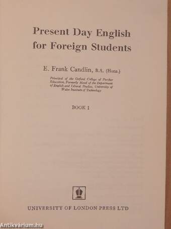 Present Day English for Foreign Students Book 1.