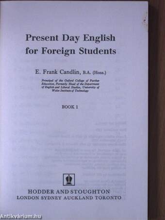 Present Day English for Foreign Students Book 1.