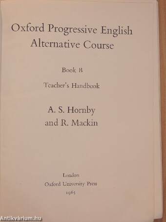 Oxford Progressive English Alternative Course - Teacher's Handbook - Book B