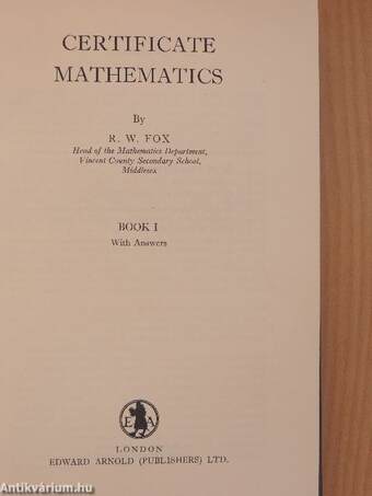 Certificate Mathematics Book 1 with Answers