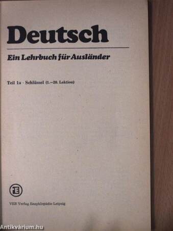 Deutsch - Ein Lehrbuch für Ausländer - Schlüssel 1a