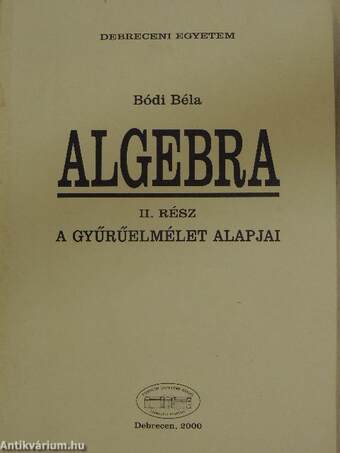 Algebra II.