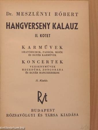 Hangverseny kalauz II.