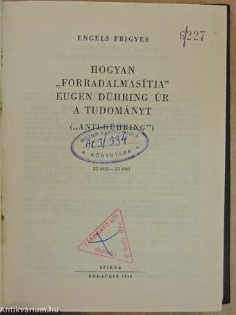 Hogyan "forradalmasítja" Eugen Dühring úr a tudományt