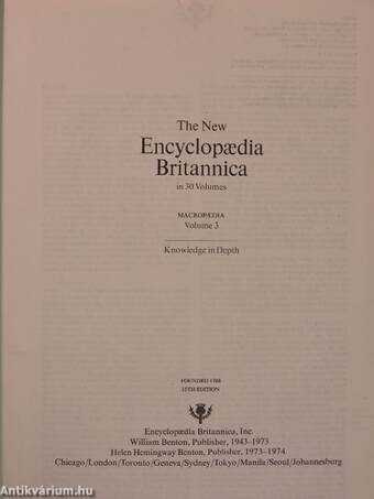 The New Encyclopaedia Britannica in 30 Volumes - Macropaedia 3