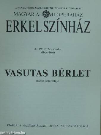 Az 1981/82-es évadra kibocsátott Vasutas Bérlet műsor ismertetője