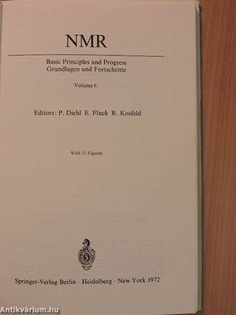 NMR Basic Principles and Progress 6/NMR Grundlagen und Fortschritte 6