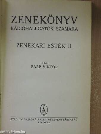 Zenekönyv rádióhallgatók számára - Zenekari esték II.