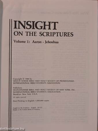 Insight on the scriptures 1. (töredék)